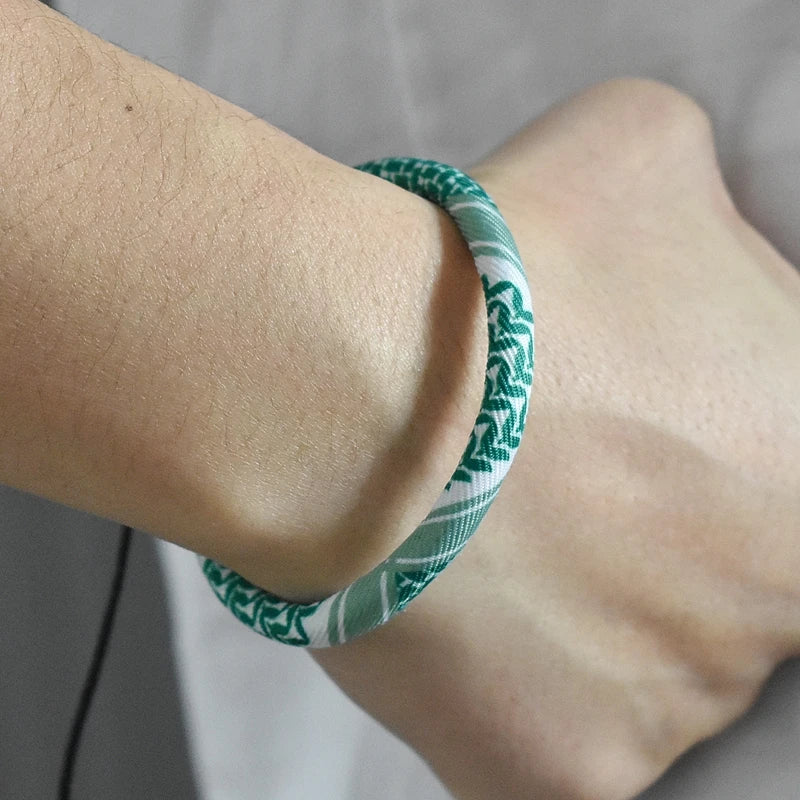 Geometric Polka Dot Palestine Bracelet for Men Women Hand Multicolor Weave Arabic Style Round Shape Jewelry Accessories