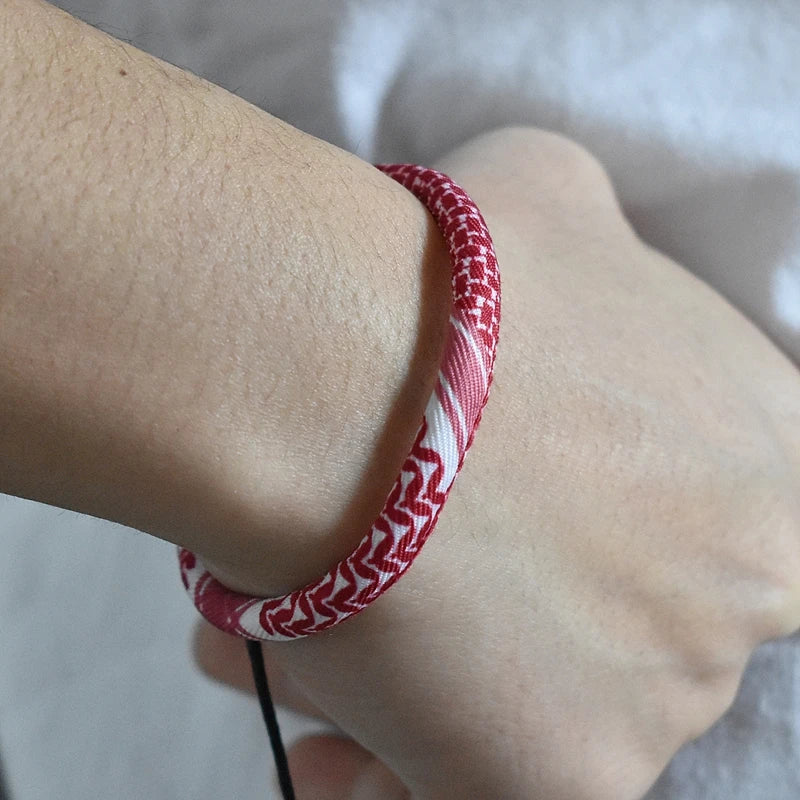 Geometric Polka Dot Palestine Bracelet for Men Women Hand Multicolor Weave Arabic Style Round Shape Jewelry Accessories