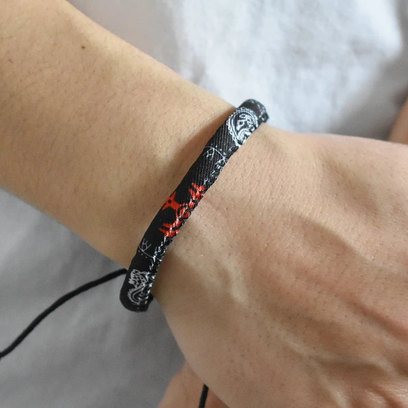 Geometric Polka Dot Palestine Bracelet for Men Women Hand Multicolor Weave Arabic Style Round Shape Jewelry Accessories